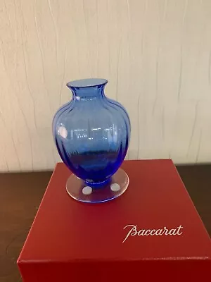 3 Vases Amphora Blue Model Watercolour Crystal Baccarat (Price Per Unit) • $336.23