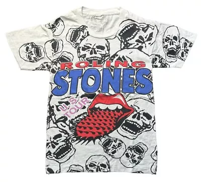 Vintage Rolling Stones Rare Aop T-Shirt White Men’s Small/medium Tongue  • $75