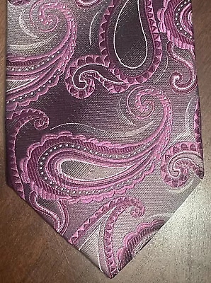 Van Heusen Purple Pink Gray 100% Silk Men’s Neck Tie Made In China • $15.99