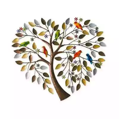 Wind & Weather Handcrafted Colorful Metal Butterfly Heart Tree Wall Art - New • $69.99