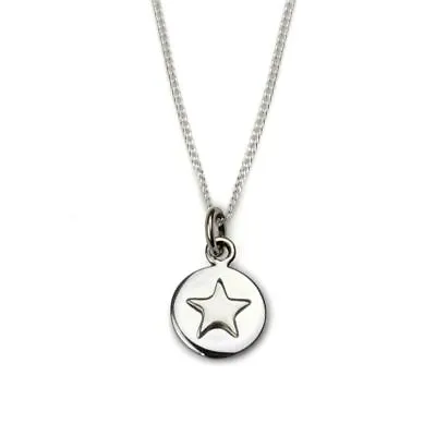 Sterling Silver - Good Luck Circle Necklace - Silver Star - Tales From The Earth • £35