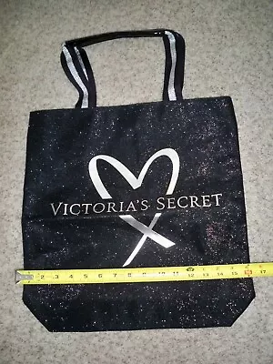 Victorias Secret Glitter Sparkle Black Silver Tote Nwt • $19.99