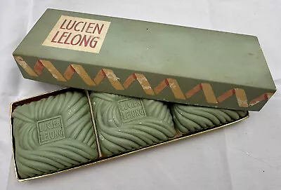 Vintage Lucien LeLong Set Of 3 Perfume Soaps In Box Sweet Pea Fragrance • $21.99