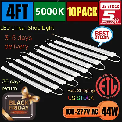 10-Pack LED Batten Tube Light 4FT Workbench Garage Ceiling Shop Lamp Fixture US • $72.99