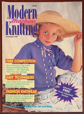 Modern Machine Knitting Pattern Magazine November 1988 Sideways Sweater Ladies • £5.49