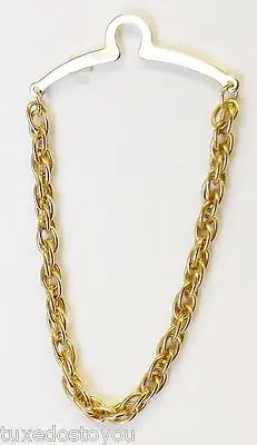$22.95 • Buy NEW Men's 5mm Tie Chain Tack Clip Gold Double Woven Rope USA