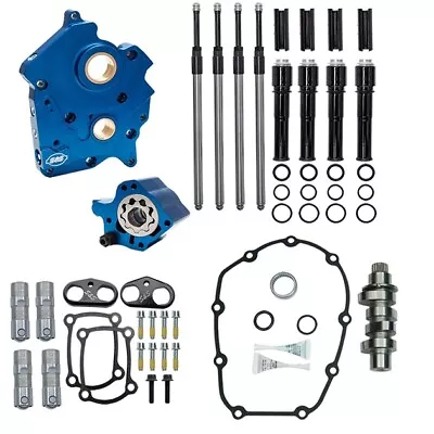 S&S 475C Chain Drive Cam Chest Kit W/Black Pushrods Oil Cooled Harley M8 Engine • $1430.96