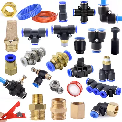 £2.23 • Buy Nylon Pneumatic Push Fit Connector Tube Pipe Joiner Air Water Lines Hose 4- 16mm