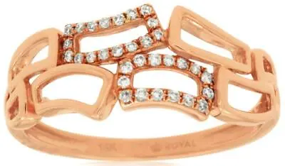 Estate Wide .11ct Diamond 14kt Rose Gold 3d Classic Multi Rectangular Fun Ring • $841.57