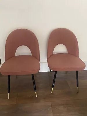 Dining Chair Set Padded Seat With Metal Legs • £60