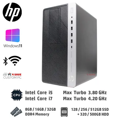 HP I5 I7 CPU 32GB RAM 512GB SSD WiFi Bluetooth Windows 11 Custom Desktop Tower • $159.90