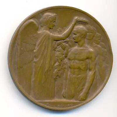 Paris Olympic Games 1924 Official Participation Bronze Medal Raoul Benard RARE • £767.01