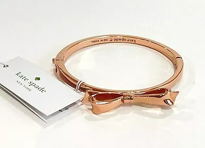 $24.95 • Buy Kate Spade Large Bow Rose Gold Love Notes Bangle Bracelet New