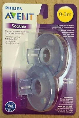 BRAND NEW! 2 Packs Of Philips Avent Soothie Pacifiers 0 - 3m - Blue • $7.99