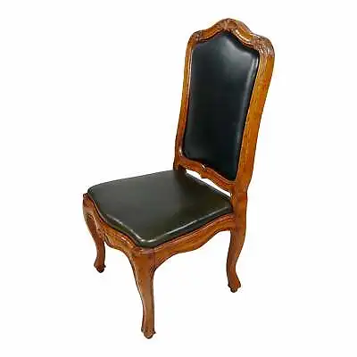 18th C. French Provincial Walnut & Leather Upholstered Desk Chair  • $2436