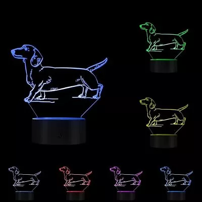 Dachshund 3D Light Sausage Dog Breed Wiener Dog 3D Optical Illusion Night Light • $22.39