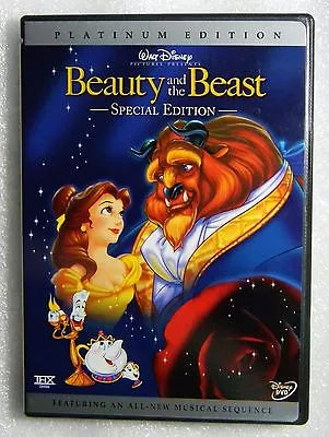 Genuine Disney Beauty And The Beast PLATINUM Edition 2-DVD Set Widescreen Animat • $8.88