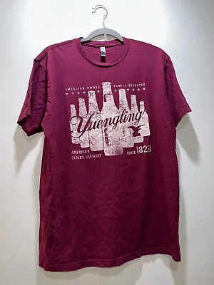 Yuengling Shirt Mens Large Red Heavy Cotton Traditional Lager Beer T-Shirt L • $4.12