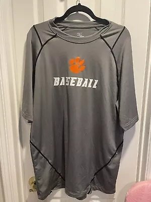 Clemson Tigers Large Gray Mizuno Baseball Loose Fit Tee Shirt Men Large EUC • $14