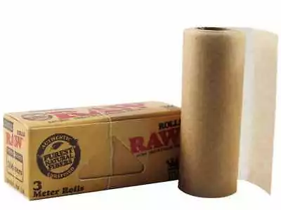 RAW Classic Roll Rips Purest Natural Fibre Unrefined 3 Meter Rolling Paper *NEW* • £14.29