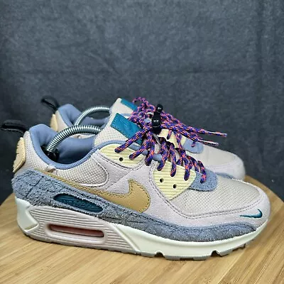 Nike Air Max 90 SE Womens 7 Sneakers DM6438-292 Fossil Stone Slate Shoes • £48.20