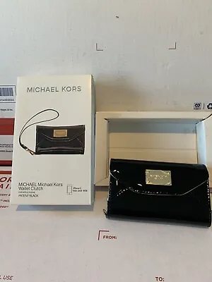 Michael Kors Black Patent Leather  IPhone 5 Wallet / Clutch / Wristlet NIOB • $30.86