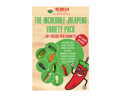 Jalapeno Seeds - Different Varieties Of The Jalapeno Pepper (Variety Pack) • £14.99