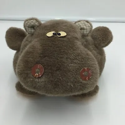 Meisei Kigyo Brown Hippo Plush Japan Stuffed Animal Vintage MSP Tokyo • $37.49
