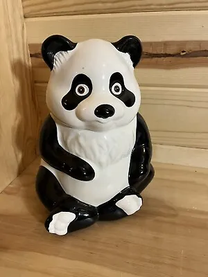 Vintage Ceramic Metlox PANDA BEAR Cookie Jar Made In The USA EUC • $55