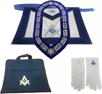 Masonic Apron Master Mason Square And Compass With G Apron Case Chain Collar • $75.82