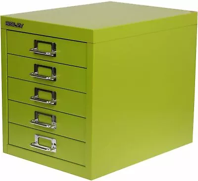 Bisley Multi Drawer Desktop Cabinet 5 Drawer Green | 24 Hour Weekday Delivery • £94.99