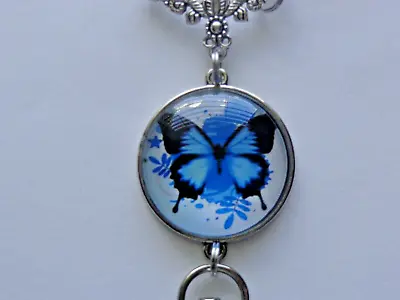 Butterfly Cabochon Crystal Breakaway Beaded Lanyard Id Badge Holder Necklace • $5.99