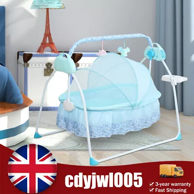 Electric Kid Baby Crib Cradle Infant Rocker Auto-Swing Sleeper Bed Cot Bluetooth • £66.66