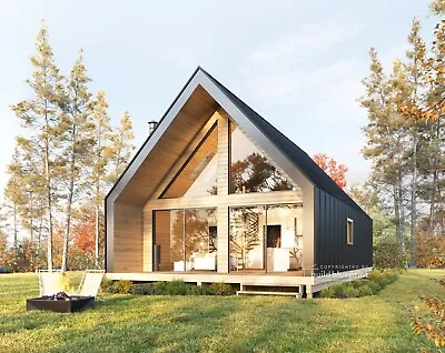 24' X 36' Nordic A-Frame House Architectural Plans 1145SF - PDF Download • $125