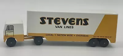 Vintage RalsToy 26 Stevens Van Lines Moving Truck - White & Golden Yellow Metal • $30