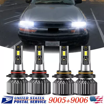 For Chevrolet S10 1998-2003 -4x 9005 9006 LED Headlight Bulbs High Low Beam • $22.79