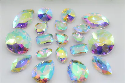 Rivoli Teardrop Navette Oval AB Crystal Glass Stone Rhinestone Beads Jewelry DIY • $8.91
