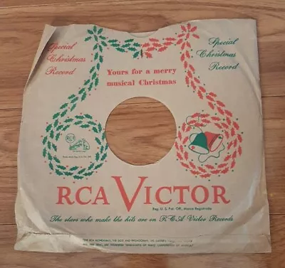 Vintage RARE RCA Victor Christmas Holiday 10  78 SLEEVE NO RECORD SLEEVE ONLY • $10.88