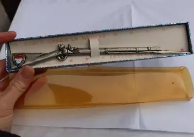 RARE Vintage Early American Musket Gun Rifle Letter Opener Bicentennial & Box NR • $2.99