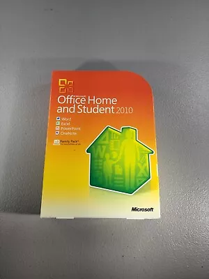 Genuine Microsoft Office 2010 Home And Student Family Pack For 3 PCs RETAIL Box • $49.99