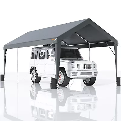 VEVOR Carport Car Canopy Garage Shelter Tent 10x20ft With 8 Poles For Auto Boats • £213.59