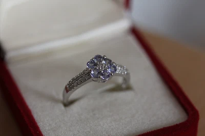 £65 • Buy 9ct White Gold Tanzanite And Diamond Ring
