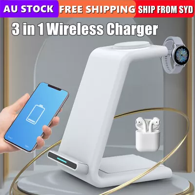 3 In 1 Qi Fast Wireless Charger Station Dock For Apple Watch IPhone 13 Pro 12 11 • $24.95