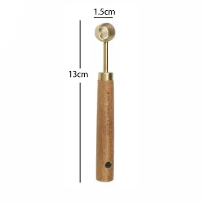 Gold Baking Tools Wooden Handle Coffee Measuring Spoon Measuring Cups Spoons • £3.26