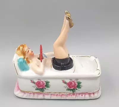 Japanese Porcelain 1950s Pin Up Bikini Girl Ashtray Moving Legs Risqué Nodder • $79.99