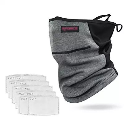 RForce Neck Warmer Snoods For Men & Women Neck Gaiter With Filter Pocket And 10 • £7.86