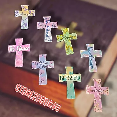 8 Pieces Bible Christian Cross Floral Magnetic Motivational Bookmarks Page Mark • $8.99