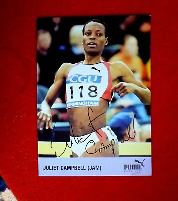 $9 • Buy Juliet Campbell  Jamaica  Hand Signed Puma  Fancard 