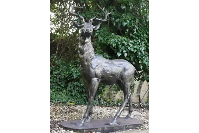 LIFE-SIZE Stag Statue Cast Iron Garden Stag Deer Statue (Looking Left) 1161s • £899.99