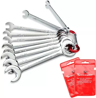 Mini SAE Wrench Set 10-Piece Open/Box End Made Of High Carbon Steel Heat Tre • $9.99